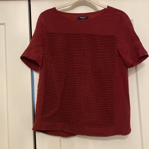 Madewell red short sleeve shirt XS